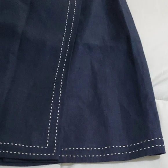 Vtg Brooks Brothers Blue A-Line  100% Linen Mini Skirt Casual - Picture 2 of 8